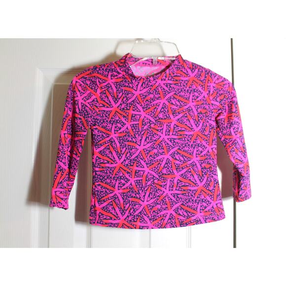 Lilly Pulitzer 'Star Searching' Girl's SPF Swim Top sz 6 - Picture 1 of 3
